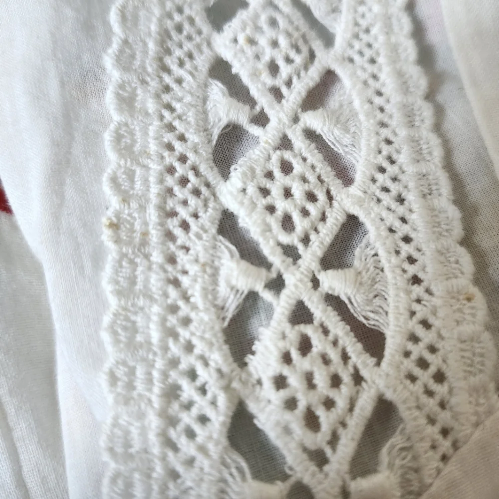 DERHY KIDS Gauzy Embroidered‎ Floral Bohemian 100% Cotton Dress Sz 10/12 Wedding